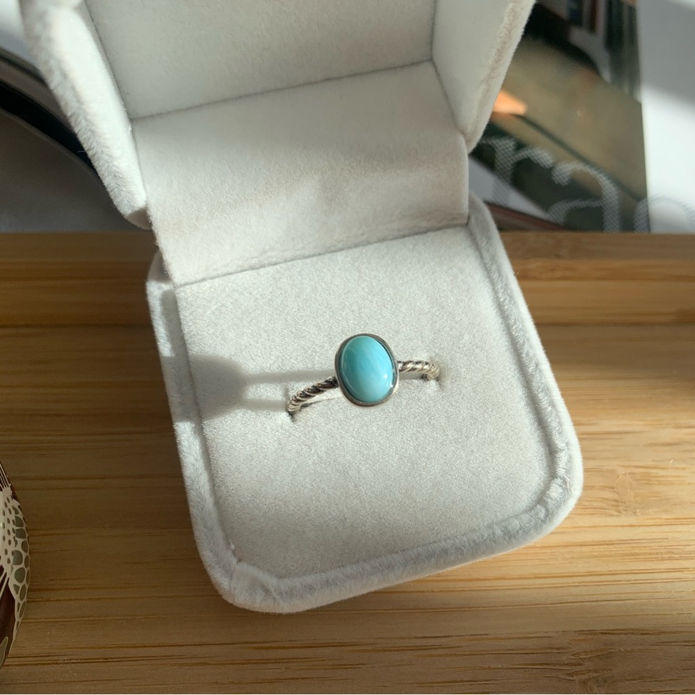 Brand new natural larimar stone ring